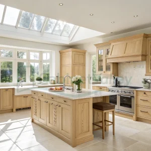 custom Traditional Island Kitchen Bright and Airy Kitchen cabinets