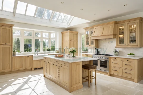 custom Traditional Island Kitchen Bright and Airy Kitchen cabinets