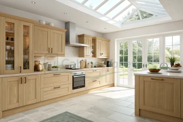 Traditional Island Kitchen Bright and Airy Kitchen cabinets